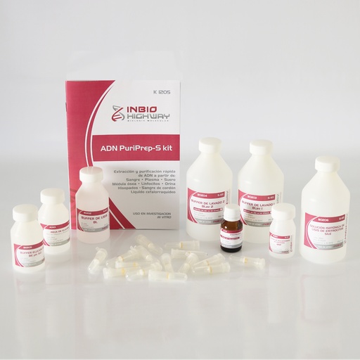 [K1205-250] ADN PuriPrep-S kit, 250 extracciones Highway (incluye proteasa)